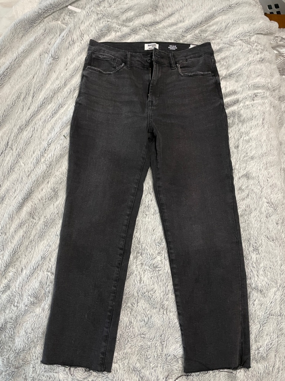 Kensie Black Straight-Leg High-Rise Jeans
